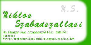 miklos szabadszallasi business card