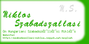 miklos szabadszallasi business card